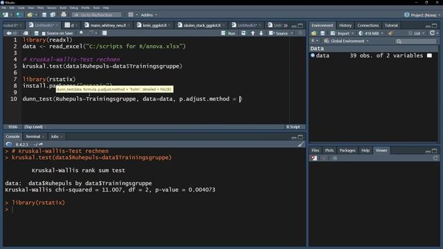 Kruskal-Wallis-Test in R - post hoc Tests berechnen смотреть онлайн