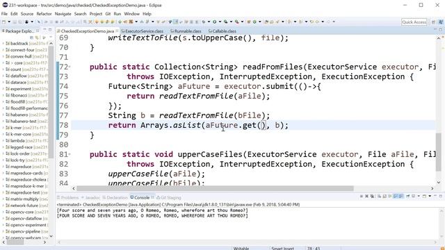 CSE 231: ExecutorService Submit CheckedException смотреть онлайн
