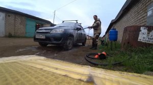 Тест мойки CHAMPION HP 6140 из бочки