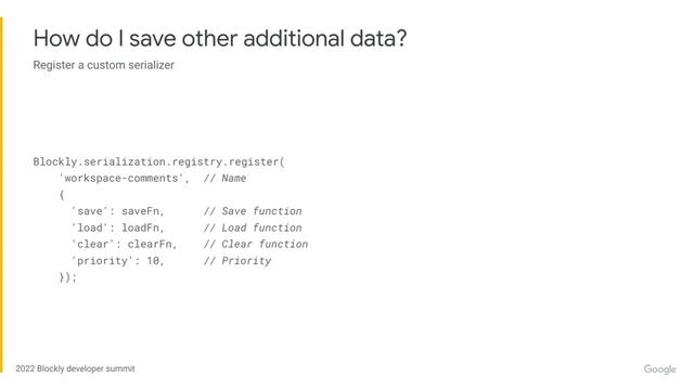 2022 Blockly Developers Summit: Serialization смотреть онлайн