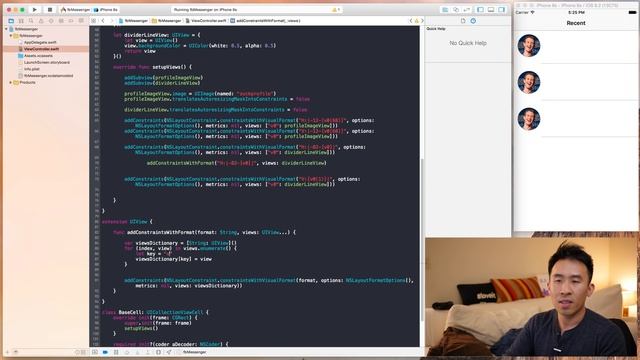 Swift: Facebook Messenger - Auto Layout Using Code or Programmatically (Ep 1) смотреть онлайн