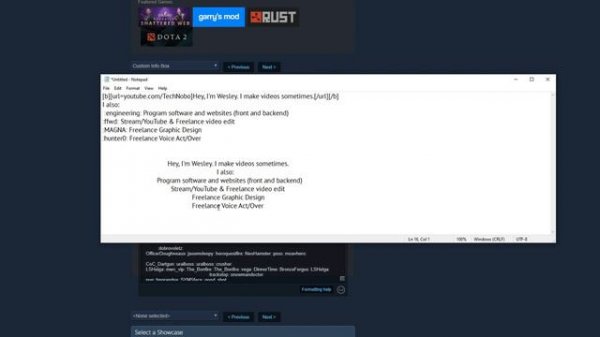 Steam: Quickly center text | With emoticions & formatting!