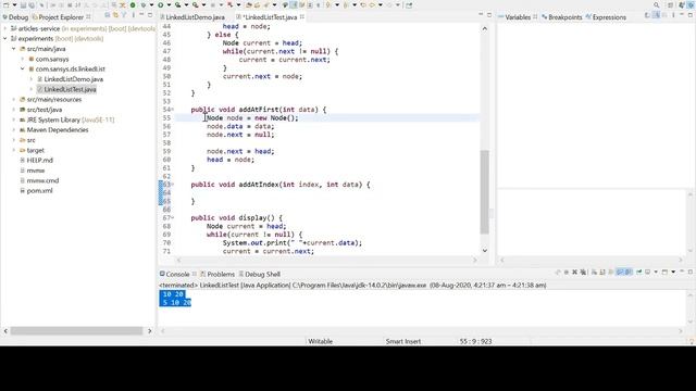 Java custom LinkedList implementation смотреть онлайн