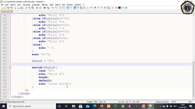 Dasar-dasar Perintah PHP Bagian Kedua смотреть онлайн
