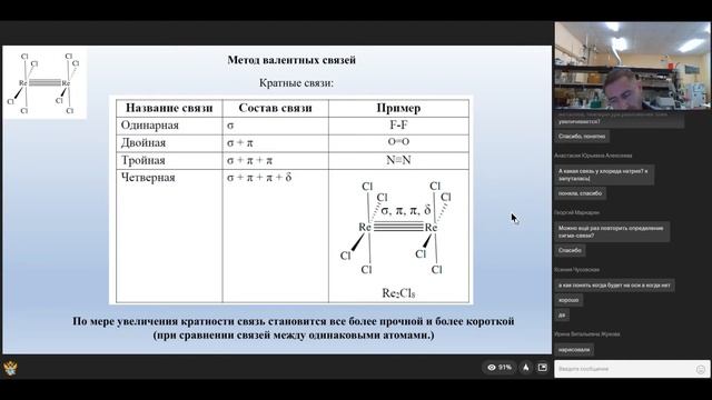 Химическая связь (лекция 1) смотреть онлайн