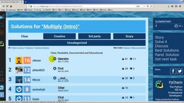 1. Решаем задачи в CheckIO (Python)