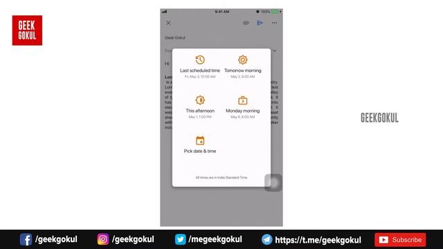 How to Schedule send email on Gmail Mobile App | Geek Gokul - Tamil смотреть онлайн