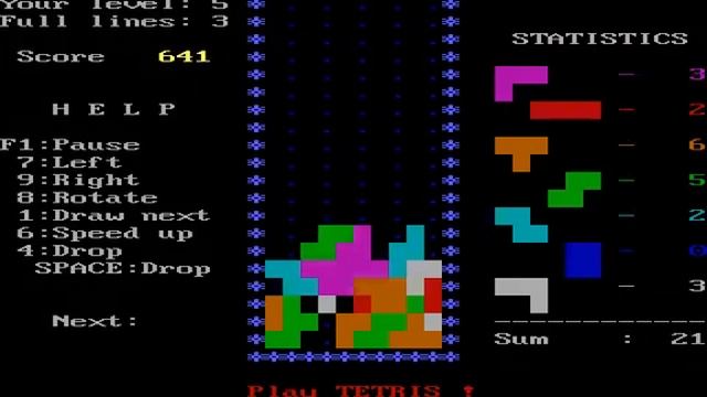 Tetris Gameplay (1986 DOS Version) смотреть онлайн