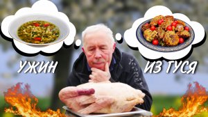 ВСЕХ НАКОРМИЛ БЫ, ЕСЛИ БЫ СМОГ - ЖАРЕНЫЙ ГУСЬ с БУЛЬОНОМ в КАЗАНЕ на КОСТРЕ