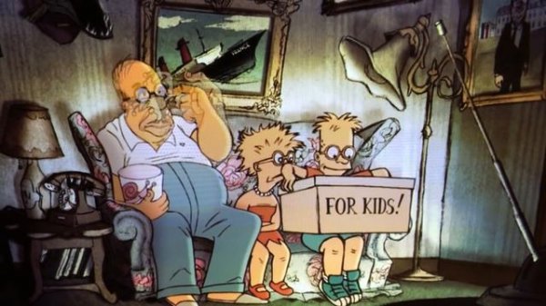 French Simpson couch gag by Sylvain Chomet