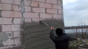Штукатурка фасада механизированным способом  Машинная штукатурка фасада