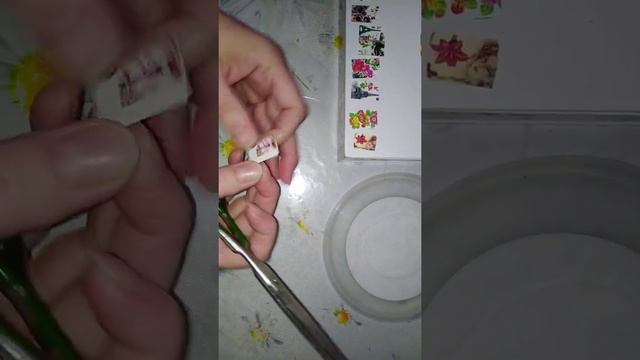 декупаж картинками для ногтей...