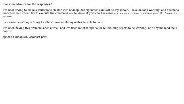 ssh: connect to host localhost port 22: Connection refused on Windows 10 смотреть онлайн