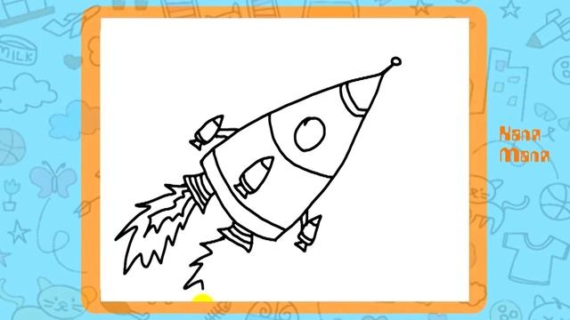 Как нарисовать ракету.Видео урок рисования для детей 3-5 лет.Рисуем ракету.Каля-Маля смотреть онлайн