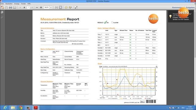Testo-184-Считывание данных