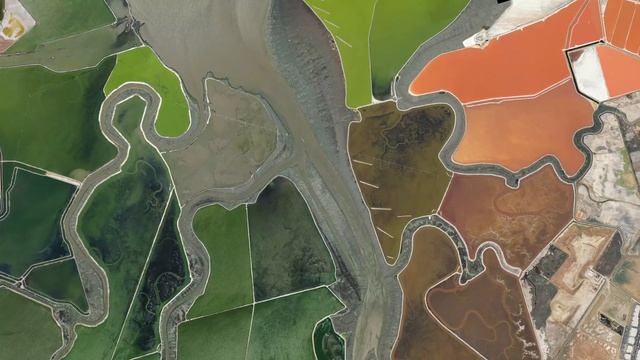 San Francisco Bay Salt Ponds California USA | 3D map render Mapbox смотреть онлайн