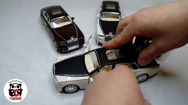 Машинка игрушечная коллекционная RollsRoyce лимузин, Вся-Чина, черного цвета, масштаб 1:24