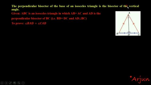 The perpendicular bisector of the base of an isosceles triangle is the bisector of the vertical смотреть онлайн