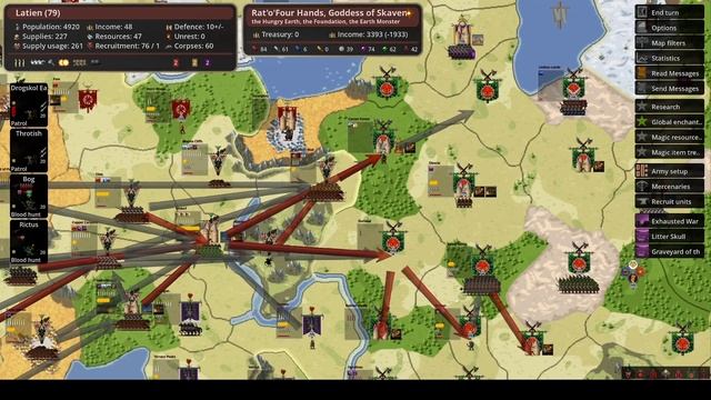 Warhammer Dominions 5 multiplayer - Skaven turns 52-53: War with the Greenskins! смотреть онлайн