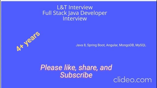 Java Microservices Angular || Selected || Round 1 || L&T Interview || Full Stack Java Developer смотреть онлайн