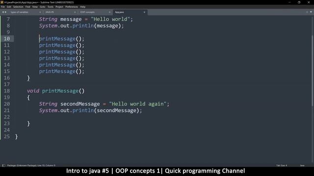 Introduction to Java video#5 | OOP Concepts part 1 | Quick programming tutorial смотреть онлайн