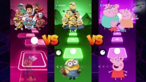 Команда Щенячьего патруля Против Команда Миньонов Против  Команда Свинки Пеппы  Челлендж для детей