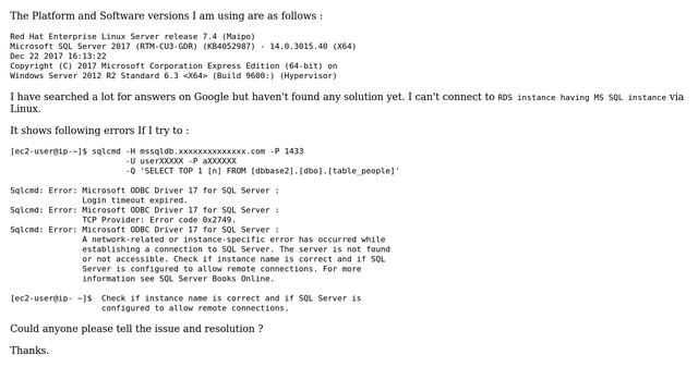 I can't connect to ms sql instance - internal смотреть онлайн