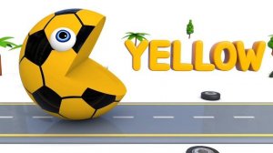 Learn Colors with PACMAN Soccer Ball Excavator Street Vehicle for Kid Children