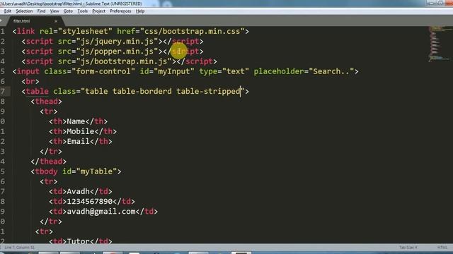 how to search record using bootstrap || search data using bootstrap || bootstrap смотреть онлайн