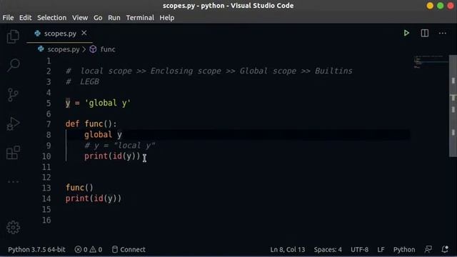 Scopes in Python tutorial | How scoping works in Python | LEGB rule explained смотреть онлайн
