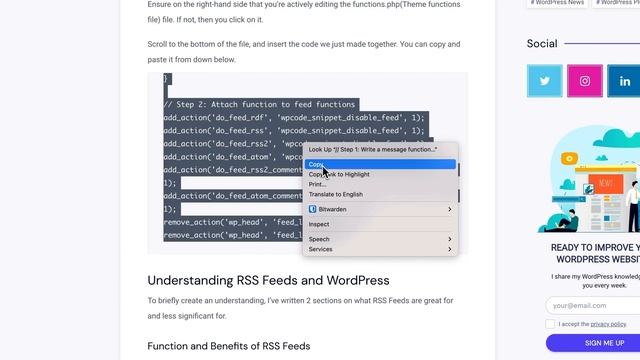 Manually Disabling RSS Feeds In WordPress Using A Code Snippet смотреть онлайн