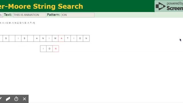 Boyer-Moore String Search Visualization смотреть онлайн