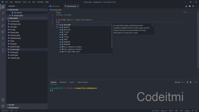 PHP Tutorial for Beginners 16 - Sessions смотреть онлайн