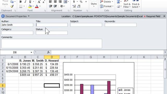 Change the Properties for the Current Document - Excel 2010 смотреть онлайн