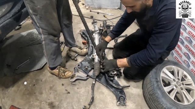 hyundai sonata subframe & steering rack & sway bar bushing& sway bar links & brake pads replacement смотреть онлайн