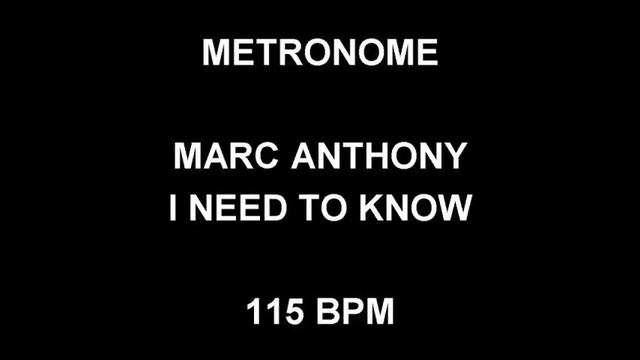 METRONOME 115 BPM Marc Anthony I NEED TO KNOW смотреть онлайн