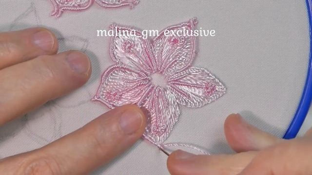 Hand Embroidery | Pink Flower with bead смотреть онлайн