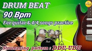 90 BPM - DRUM BEAT || GUITAR PRACTICE || STRAIGHT BEAT || SONG PRACTICE