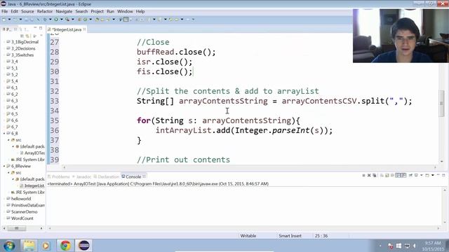 Saved Integer ArrayList Program (6.8) смотреть онлайн