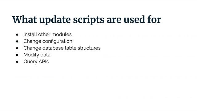 Writing update scripts; Contrib Half Hour, 2022-12-01 смотреть онлайн