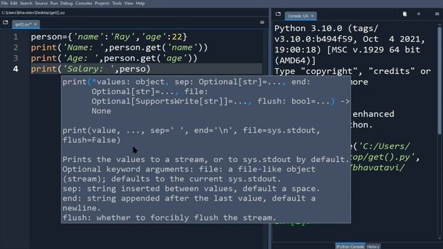 Get Method in Python | get() and dict[key] to Access Elements | dict[key] raises KeyError Exception смотреть онлайн