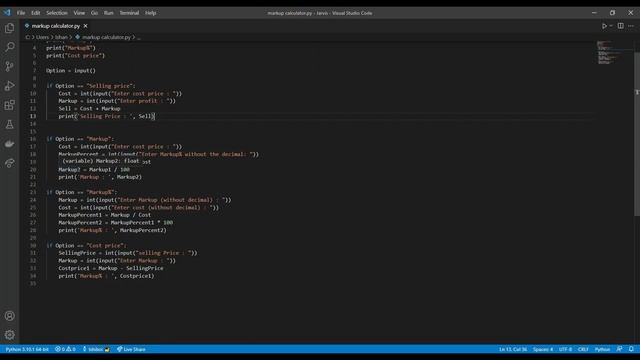 Markup calculator in python смотреть онлайн