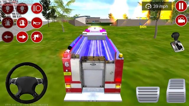 Real Fire Truck Driving Simulator 2020 - New Fire Fighting Fireman's Daily Job - Android GamePlay # смотреть онлайн