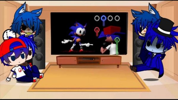 Gacha FNF React To Mod VS Sonic EXE-Rewrite V2; Gacha Club Reaction