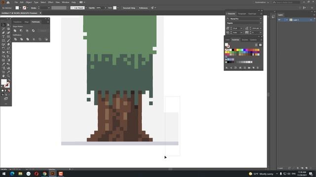 How to draw Pixel Tree for NFT collections in Adobe Illustrator - Easy tutorials смотреть онлайн