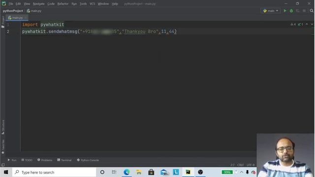 Two lines of Python Code to Send WhatsApp message смотреть онлайн