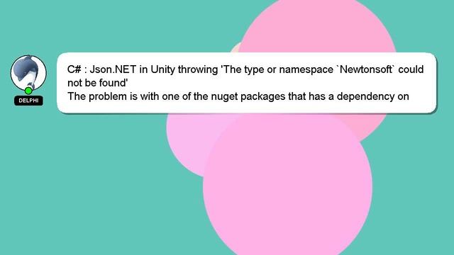 C# : Json.NET in Unity throwing 'The type or namespace `Newtonsoft` could not be found' смотреть онлайн