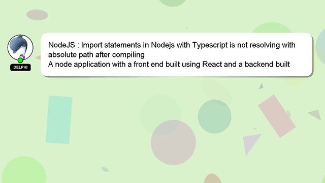 NodeJS : Import statements in Nodejs with Typescript is not resolving with absolute path after comp смотреть онлайн