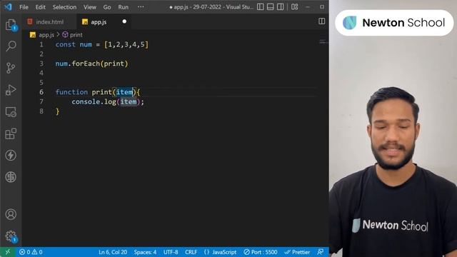 How to Use forEach() to Iterate an Array in JavaScript | Newton School смотреть онлайн