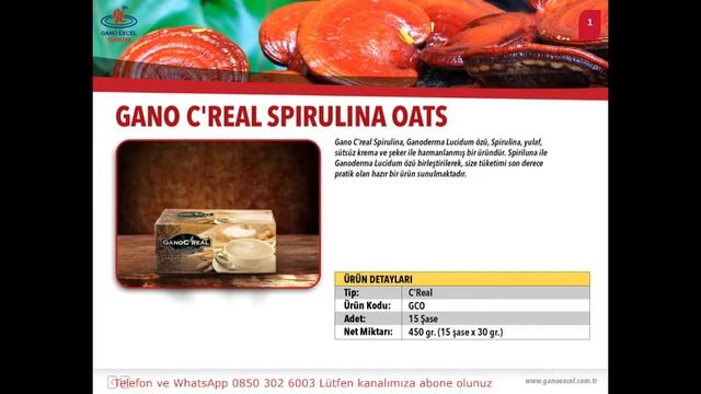 Gano Excel Gano C'real Spirulina Oats Gevrek ve Faydaları смотреть онлайн